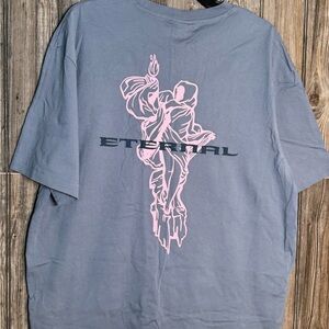 H&M Eternal Blue and Pink Short Sleeve Tee